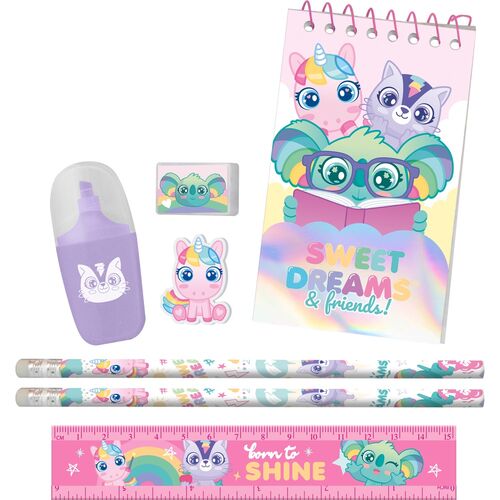 Sweet Dreams stationery set in bag 7pcs