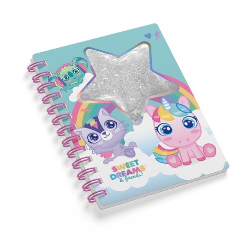 Sweet Dreams glitter notebook