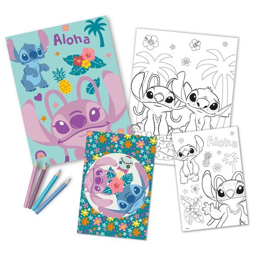 Disney Stitch colouring set