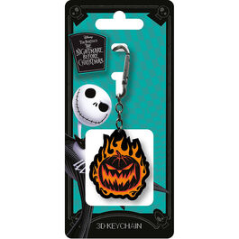 Disney Nightmare Before Christmas Pumpkin in flames 3D keychain