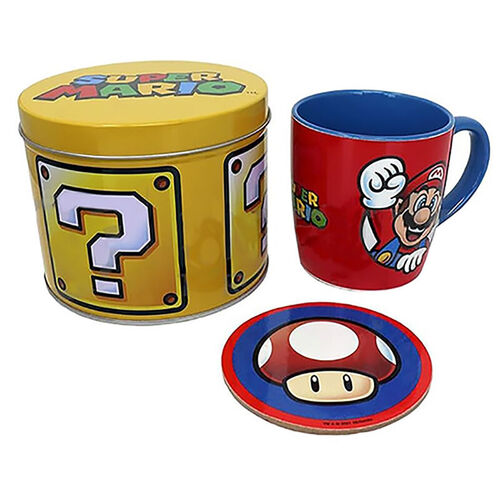 Super Mario Bros Golden Mug and coaster