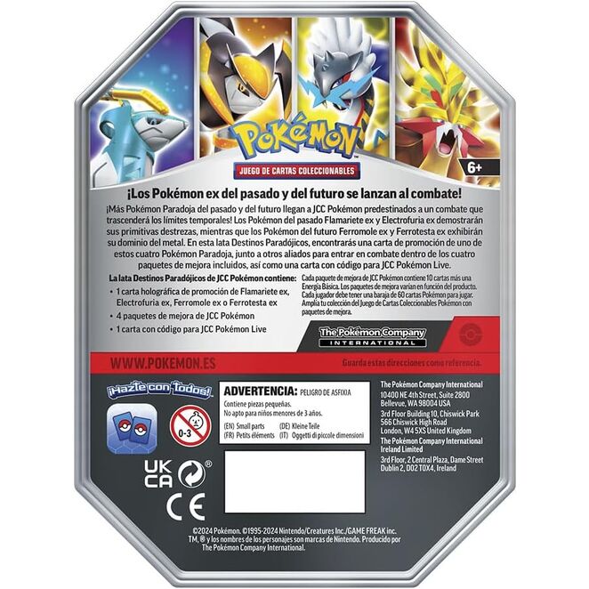 Lata juego cartas coleccionables Rotom Pokemon español surtido