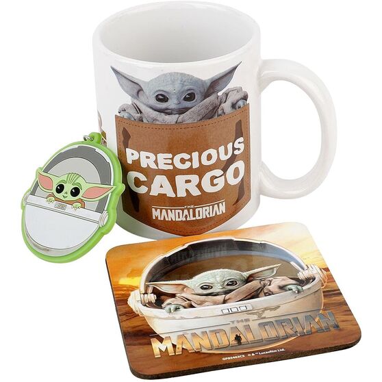 Star Wars Mandalorian Yoda the Child Mug + coaster and keychain set