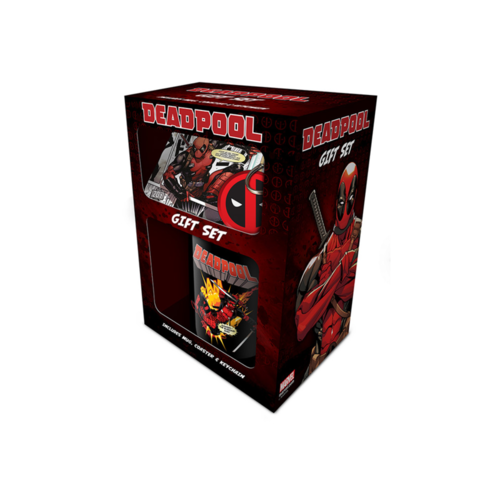 Marvel Deadpool Mug + keychain + coaster