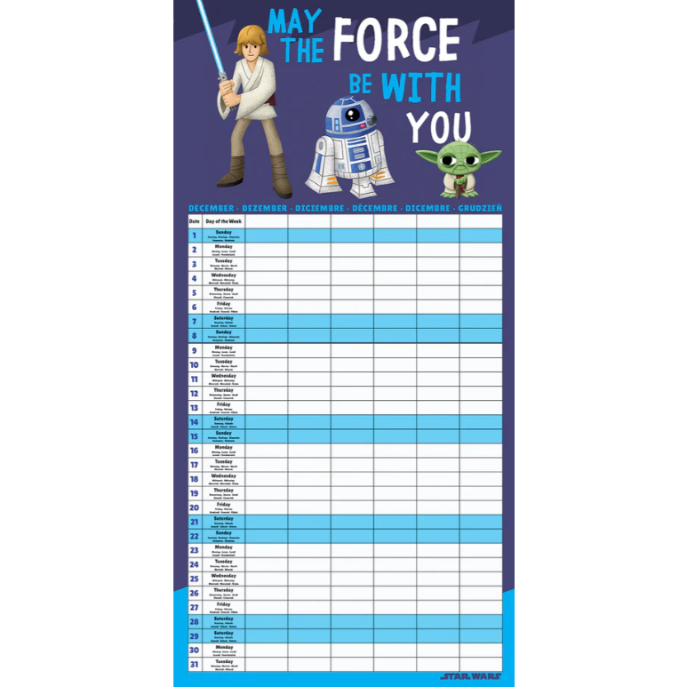 Star Wars Family planning calendar