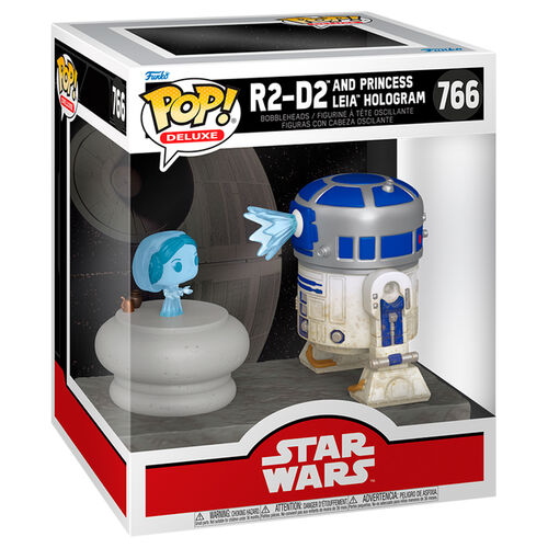 Figura POP Deluxe Star Wars R2-D2 and Princess Leia Hologram