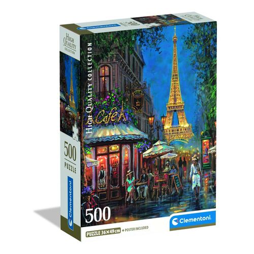 High Quality Night at the Eiffel Cafe puzzle 500pcs