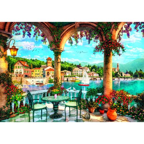 High Quality Balcony view of Lake Como puzzle 1000pcs