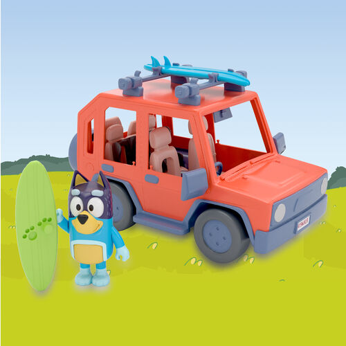 Coche familiar + figura Bandit Bluey