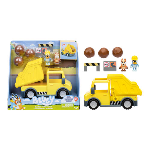 Camion Volquete + figuras Bluey