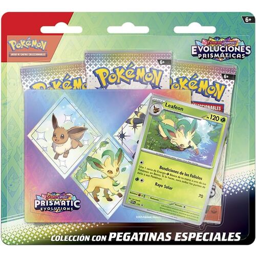 Blister juego cartas coleccionables Tech Sticker Collection Evoluciones Prismaticas Pokemon español