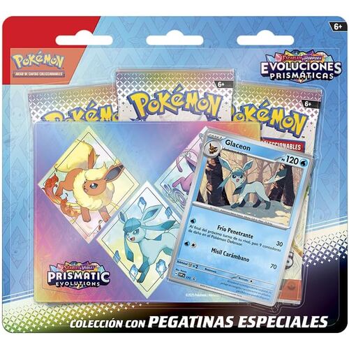 Blister juego cartas coleccionables Tech Sticker Collection Evoluciones Prismaticas Pokemon español