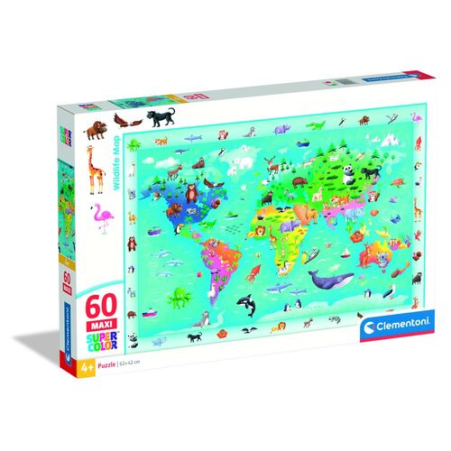 Wildlife Map maxi puzzle 60pcs