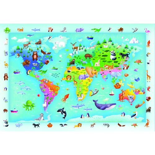 Wildlife Map maxi puzzle 60pcs