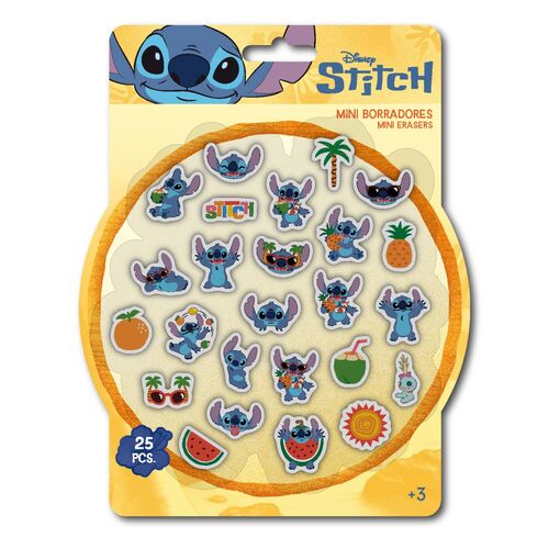 Blister 25 Gomas de borrar Stitch Disney