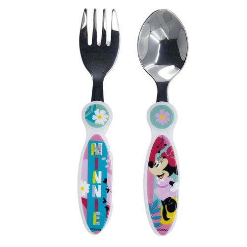 Set 2 cubiertos metalicos Minnie Disney