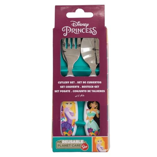 Set 2 cubiertos metalicos Princesas Disney