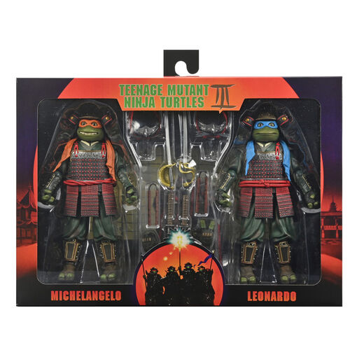 Ninja Turtles 3 Teenage Mutant Leonardo & Michelangelo pack 2 figures 18cm