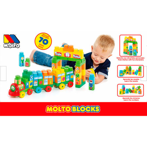 Tren vagones Blocks 70 pz